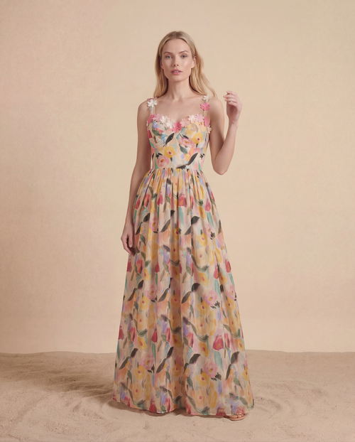 Abito maxi Folk Art