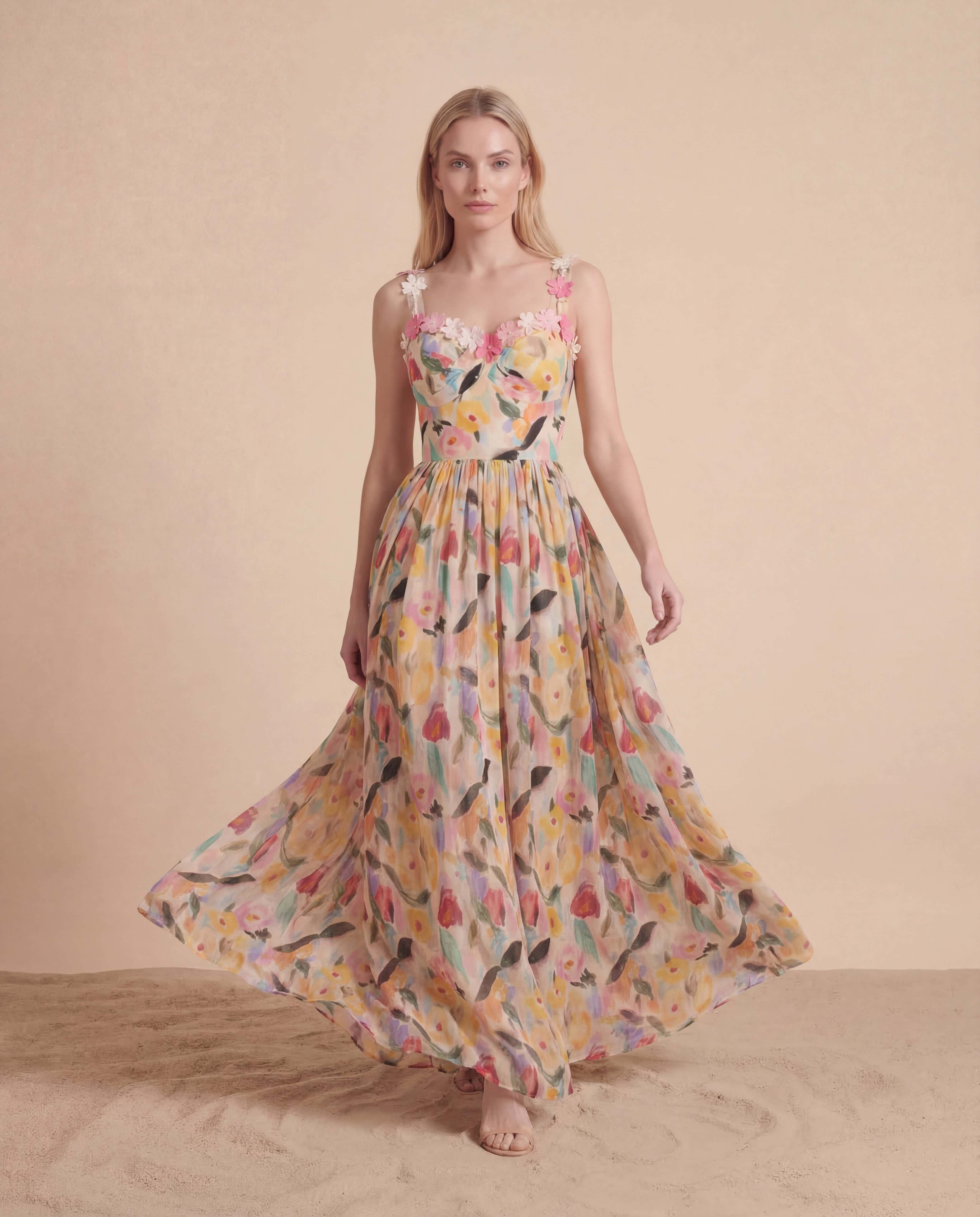 Abito maxi Folk Art
